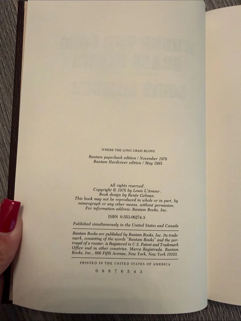 Where The Long Grass Blows - Louis L’Amour Book